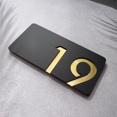 Golden Acrylic House number plate