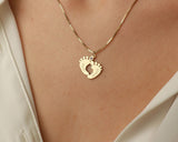 Baby footprints Name necklace for Mother