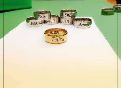 Metal name rings